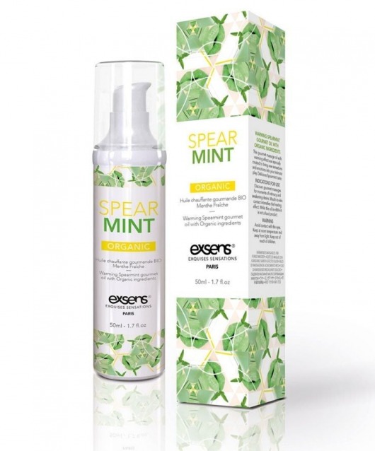 Разогревающее массажное масло Gourmet Spearmint Organic с органическими ингредиентами - 50 мл. - Exsens - купить с доставкой в Ельце