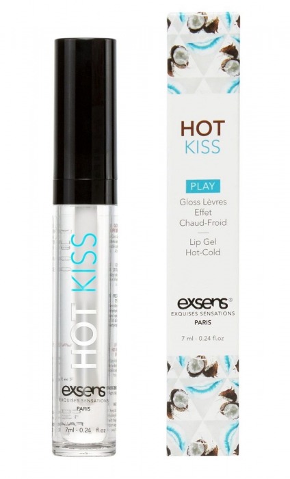 Блеск для губ Hot Kiss Coconut с ароматом кокоса - 7 мл. - Exsens - купить с доставкой в Ельце