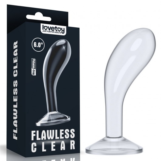 Прозрачный стимулятор простаты Flawless Clear Prostate Plug - 15 см. - Lovetoy - в Ельце купить с доставкой