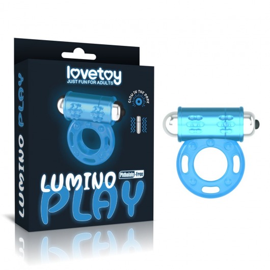 Голубое, светящееся в темноте эрекционное виброкольцо Lumino Play Vibrating Penis Ring - Lovetoy - в Ельце купить с доставкой