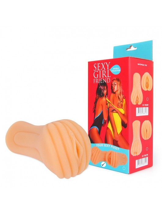 Телесный мастурбатор-вагина с рельефным тоннелем - Bior toys - в Ельце купить с доставкой