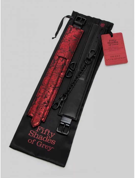 Красно-черные оковы Reversible Faux Leather Ankle Cuffs - Fifty Shades of Grey - купить с доставкой в Ельце