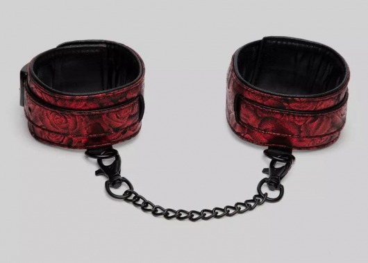 Красно-черные оковы Reversible Faux Leather Ankle Cuffs - Fifty Shades of Grey - купить с доставкой в Ельце