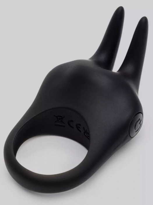 Черное эрекционное виброкольцо Sensation Rechargeable Vibrating Rabbit Love Ring - Fifty Shades of Grey - в Ельце купить с доставкой