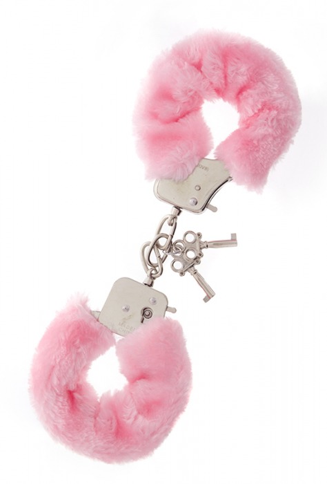 Металлические наручники с розовой меховой опушкой METAL HANDCUFF WITH PLUSH PINK - Dream Toys - купить с доставкой в Ельце