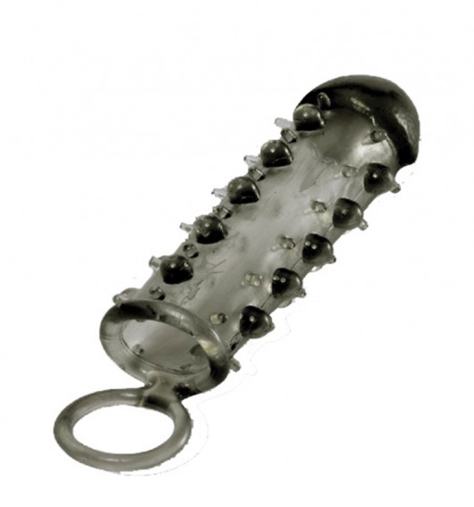 Дымчатая стимулирующая насадка с закрытой головкой SAMURAI PENIS SLEEVE BLACK - 14,5 см. - NMC - в Ельце купить с доставкой