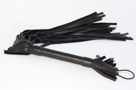 Чёрная плетка из натуральной кожи - 45 см. - БДСМ Арсенал - купить с доставкой в Ельце