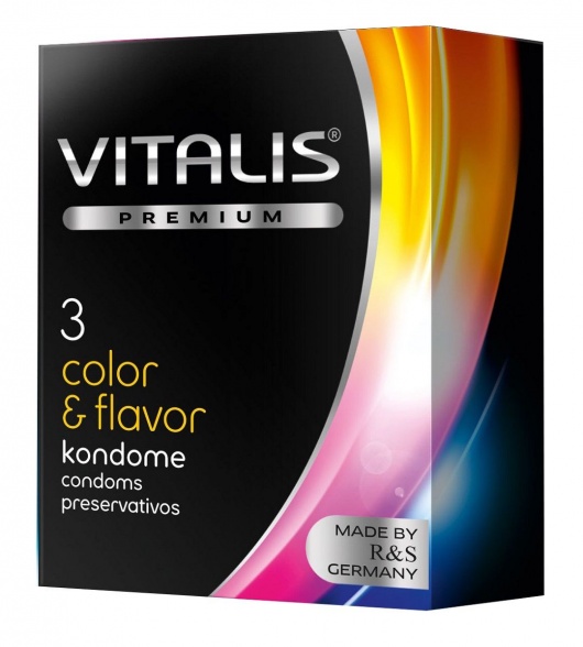 Цветные ароматизированные презервативы VITALIS PREMIUM color   flavor - 3 шт. - Vitalis - купить с доставкой в Ельце