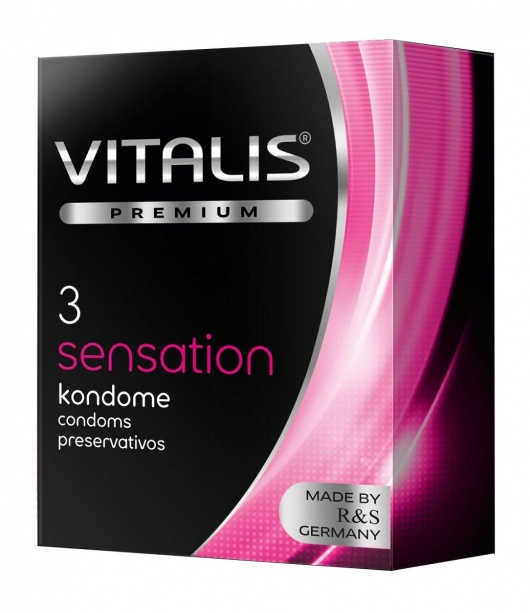 Презервативы с пупырышками и кольцами VITALIS PREMIUM sensation - 3 шт. - Vitalis - купить с доставкой в Ельце