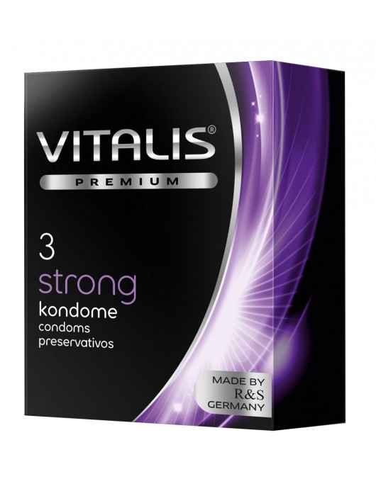 Презервативы с утолщенной стенкой VITALIS PREMIUM strong - 3 шт. - Vitalis - купить с доставкой в Ельце