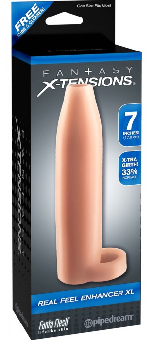 Телесная насадка Real Feel Enhancer XL - 17 см. - Pipedream - в Ельце купить с доставкой