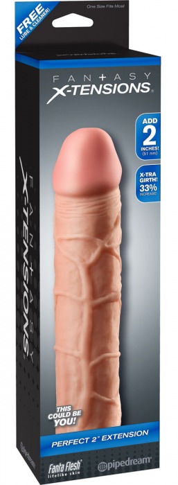 Телесная насадка Fantasy X-tensions Perfect 2  Extension - 20,3 см. - Pipedream - в Ельце купить с доставкой