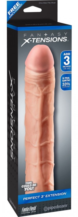 Телесная удлиняющая насадка Perfect 3 Extension - 22 см. - Pipedream - в Ельце купить с доставкой