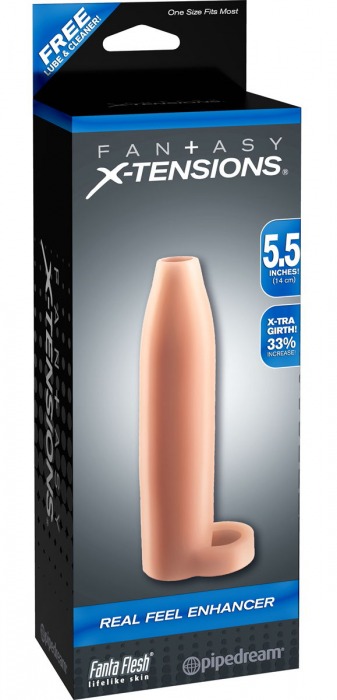 Насадка-расширитель с кольцом для подхвата мошонки Real Feel Enhancer - 14 см. - Pipedream - в Ельце купить с доставкой