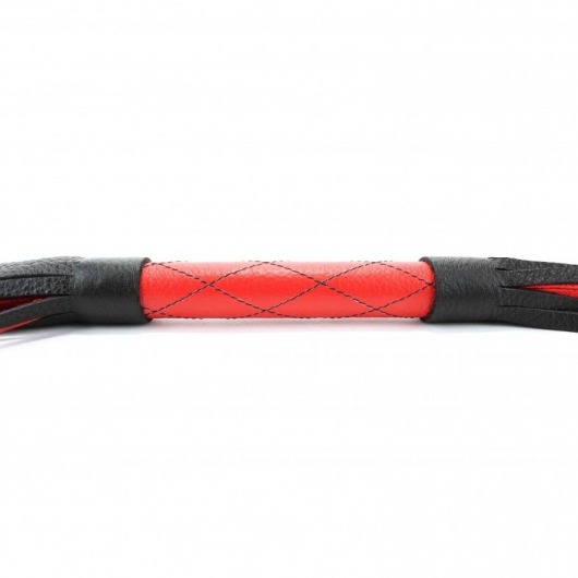 Красно-черная кожаная плётка - 51 см. - БДСМ Арсенал - купить с доставкой в Ельце