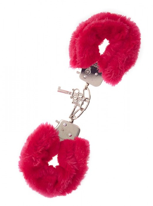 Металлические наручники с красной меховой опушкой METAL HANDCUFF WITH PLUSH RED - Dream Toys - купить с доставкой в Ельце