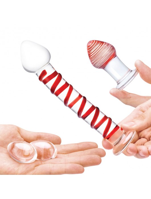 Набор из 4 стеклянных предметов Mr. Swirly Set - Glas