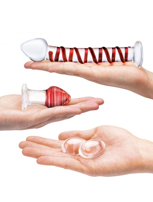 Набор из 4 стеклянных предметов Mr. Swirly Set - Glas