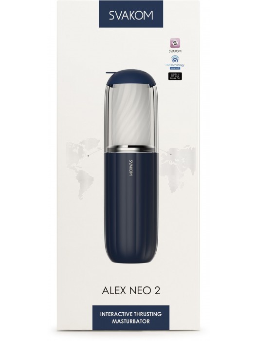 Черно-белый интерактивный мастурбатор Alex Neo 2 - Svakom - в Ельце купить с доставкой