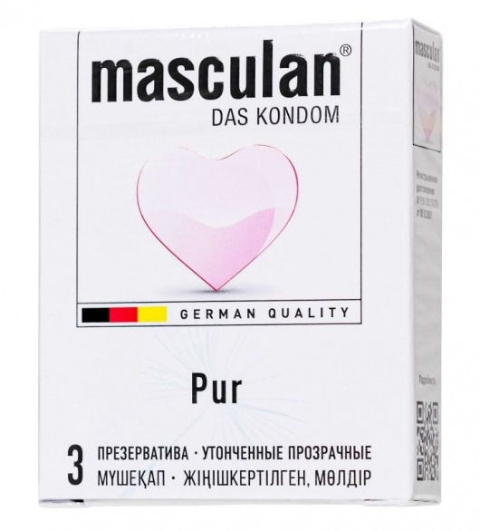 Супертонкие презервативы Masculan Pur - 3 шт. - Masculan - купить с доставкой в Ельце