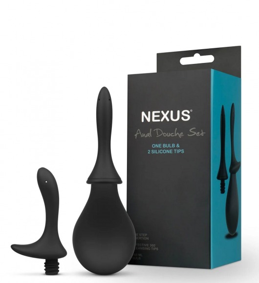 Черный анальный душ Nexus Anal Douche Set с 2 сменными насадками - Nexus Range - купить с доставкой в Ельце