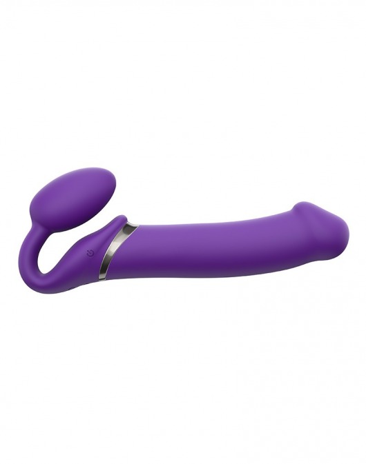 Фиолетовый безремневой вибрострапон Silicone Bendable Strap-On - size XL - Strap-on-me - купить с доставкой в Ельце