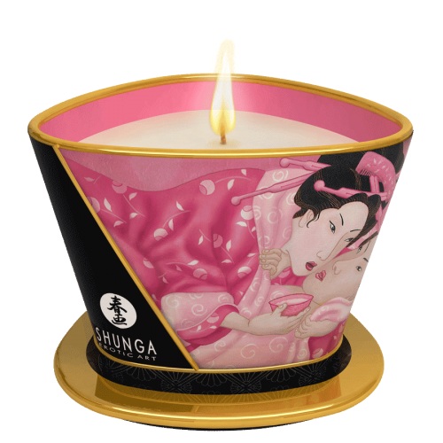 Массажная свеча Rose Petals с ароматом розы - 170 мл. - Shunga - купить с доставкой в Ельце