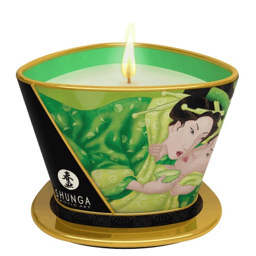 Массажная свеча Exotic Green Tea с ароматом зелёного чая - 170 мл. - Shunga - купить с доставкой в Ельце