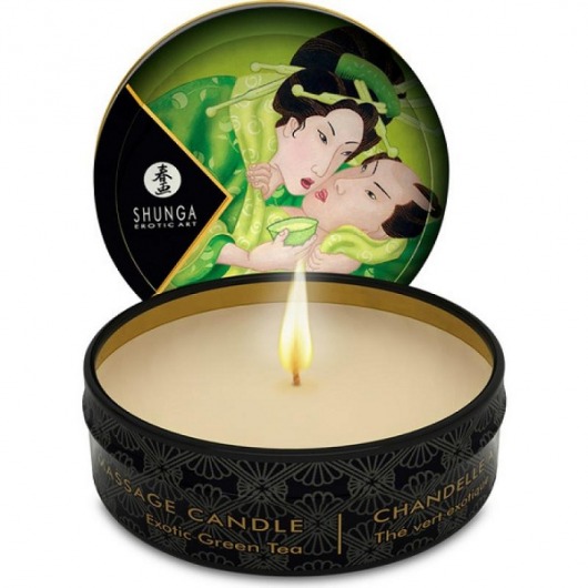 Массажная свеча Exotic Green Tea с ароматом зелёного чая - 30 мл. - Shunga - купить с доставкой в Ельце