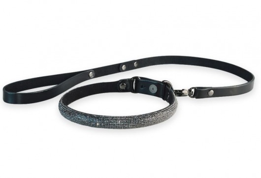 Эффектный сверкающий ошейник с поводком  Гламур - Sitabella - купить с доставкой в Ельце