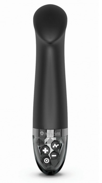 Черный вибратор с функцией электростимуляции Right on Ron - 17 см. - MyStim - купить с доставкой в Ельце