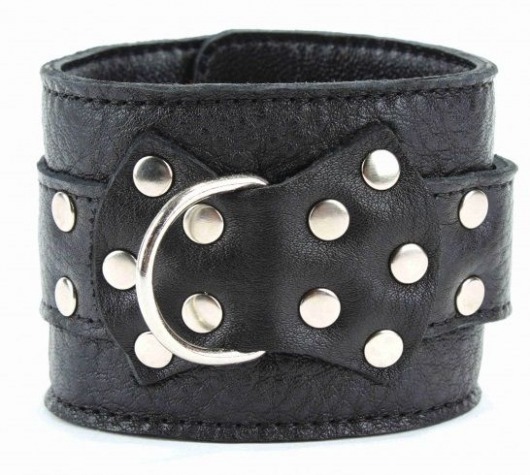 Чёрные наручники  из кожи с пряжкой - БДСМ Арсенал - купить с доставкой в Ельце