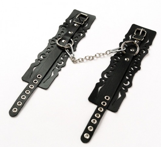 Узорчатые кожаные оковы с регулируемыми ремешками - Crazy Handmade - купить с доставкой в Ельце