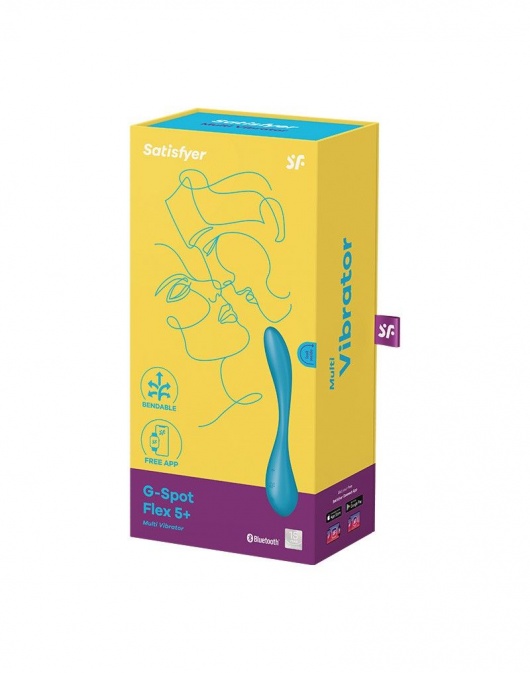 Синий гибкий вибратор Satisfyer G-Spot Flex 5+ - 19,6 см. - Satisfyer
