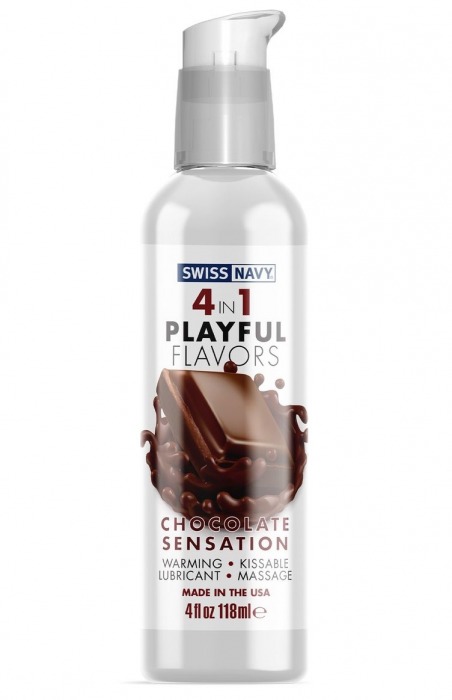 Массажный гель 4-в-1 Chocolate Sensation с ароматом шоколада - 118 мл. - Swiss navy - купить с доставкой в Ельце