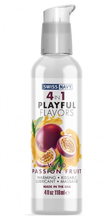 Массажный гель 4-в-1 Wild Passion Fruit с ароматом маракуйи - 118 мл. - Swiss navy - купить с доставкой в Ельце