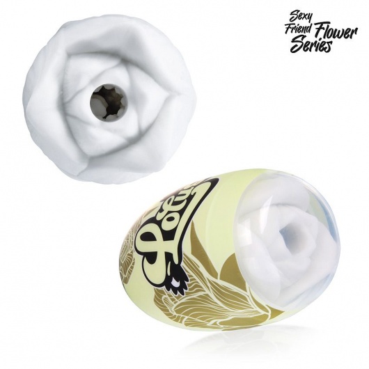 Белый нереалистичный мастурбатор в форме бутона цветка Lotus - 1137 - в Ельце купить с доставкой
