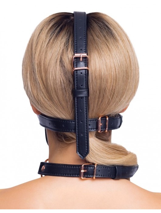 Черный намордник с кляпом-шаром Head Harness With A Gag - Orion - купить с доставкой в Ельце