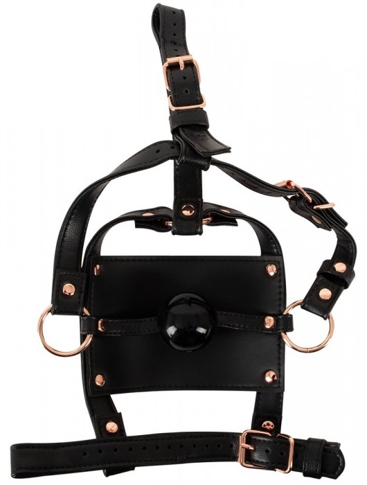 Черный намордник с кляпом-шаром Head Harness With A Gag - Orion - купить с доставкой в Ельце