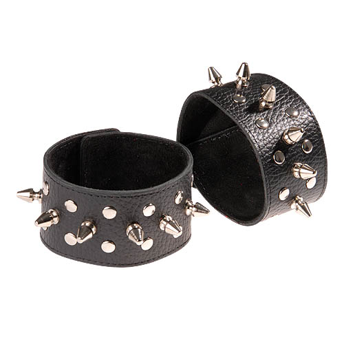 Чёрные напульсники с шипами и заклепками - Sitabella - купить с доставкой в Ельце