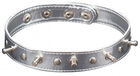 Серебристый ошейник с шипами - Sitabella - купить с доставкой в Ельце