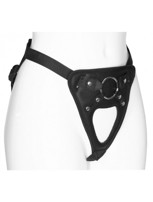 Черный универсальный пояс с фиксацией насадок кольцом - LOVETOY (А-Полимер) - купить с доставкой в Ельце