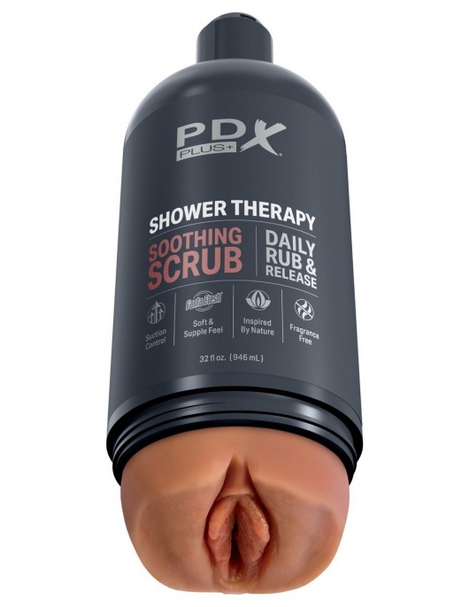 Мастурбатор-вагина цвета карамели Shower Therapy Soothing Scrub - Pipedream - в Ельце купить с доставкой