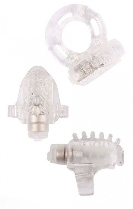 Набор из 3 прозрачных эрекционных колец с вибрацией Teasers Ring Kit - Chisa - в Ельце купить с доставкой