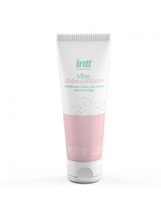 Лубрикант на водной основе Vibe Sensation с клубничным вкусом и легким вибрирующим эффектом - 50 гр. - INTT - купить с доставкой в Ельце