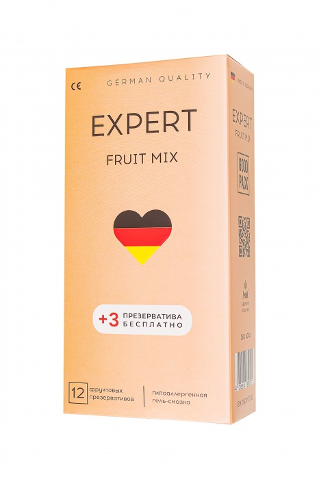 Ароматизированные презервативы EXPERT Fruit Mix - 12 шт.(+3 в подарок) - Expert - купить с доставкой в Ельце