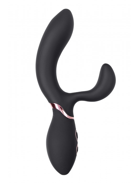 Черный вибратор Avalanche с «танцующим» клиторальным стимулятором - 20,5 см. - WANAME
