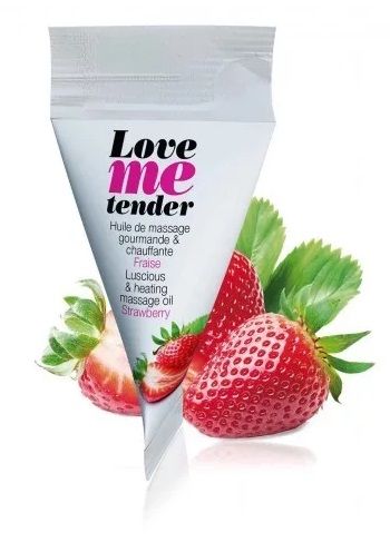 Съедобное согревающее массажное масло Love Me Tender Strawberry с ароматом клубники - 10 мл. - Love to Love - купить с доставкой в Ельце