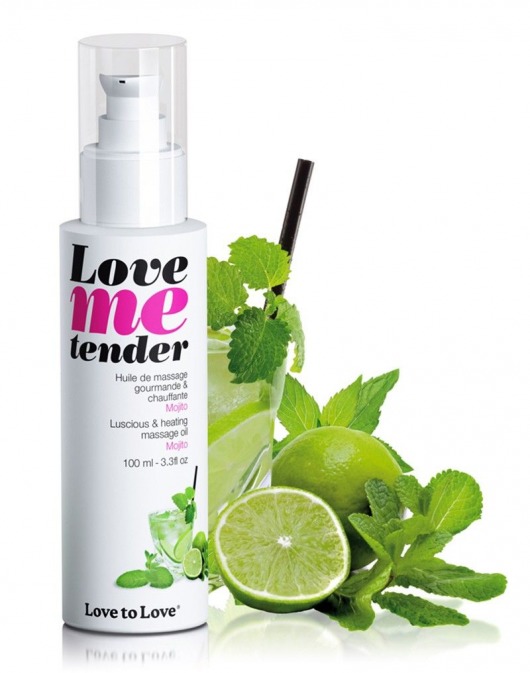 Съедобное согревающее массажное масло Love Me Tender Mojito с ароматом мохито - 100 мл. - Love to Love - купить с доставкой в Ельце