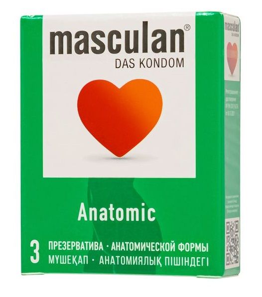 Презервативы анатомической формы Masculan Anatomic - 3 шт. - Masculan - купить с доставкой в Ельце